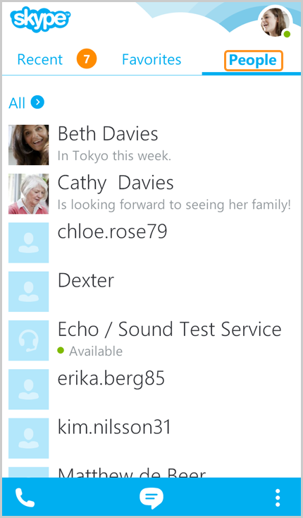 comment trouver des contacts sur skype