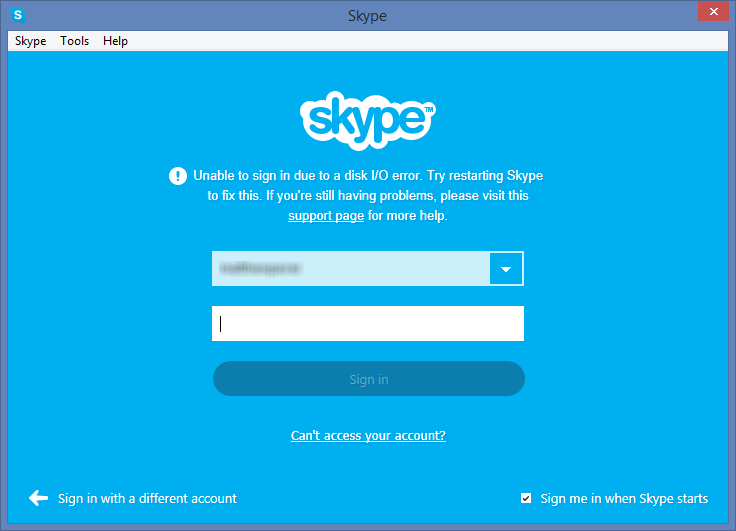 skype login up