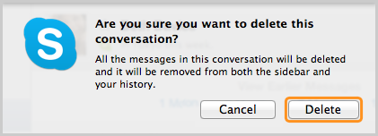 skype for business mac delete conversation history
