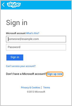 sign in skype microsoft account