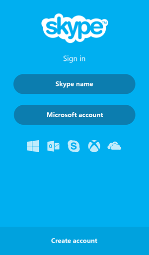 skype sign in blank