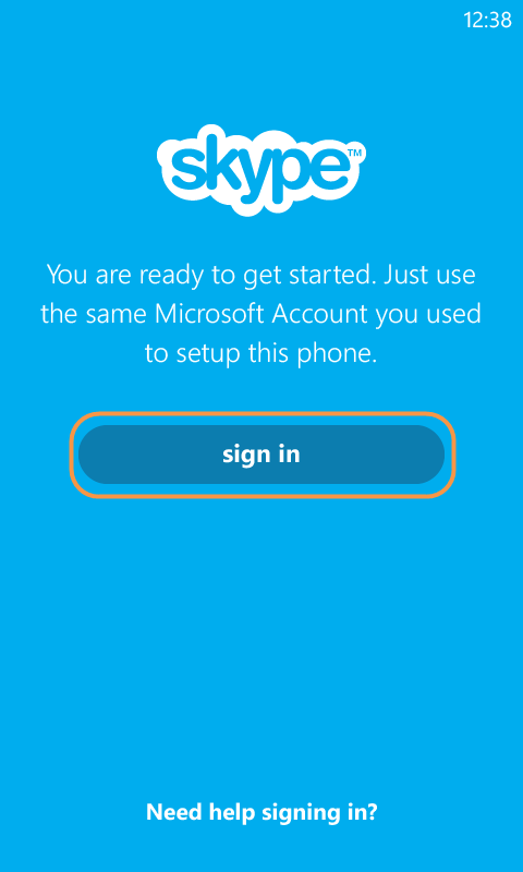 unable to sign into skype on phone