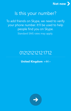 skype phone number already in use